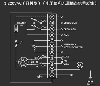 220VAC開關型<a href='http://www.cdto.cn/Product/diefa/diandongdiefa/' target='_blank'>電動<a href='http://www.cdto.cn/Product/diefa/' target='_blank'>蝶閥</a></a>接線圖