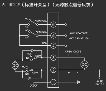 ＤＣ24Ｖ標準開關型<a href='http://www.cdto.cn/Product/diefa/diandongdiefa/' target='_blank'>電動<a href='http://www.cdto.cn/Product/diefa/' target='_blank'>蝶閥</a></a>接線圖